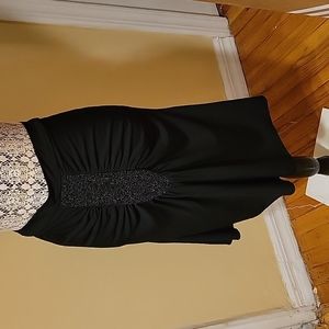 STREET CODE BLACK SKIRT WITH SEQUIN DECOR ON FRONT